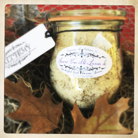 Lavender Vanilla Sugar/ Sucre Vanillé Lavande 5 oz. - Treasures of Alchemy